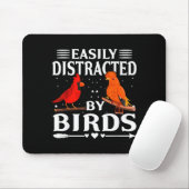 Easily Distracted By Birds Cute Funny Quote Bird L マウスパッド (マウス)