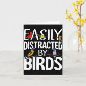 Easily Distracted By Birds Funny Bird Lover &amp;  カード (黄色い花)