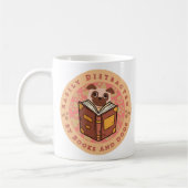Easily Distracted By Books And Dogs - Cute Pug Dog コーヒーマグカップ (左)
