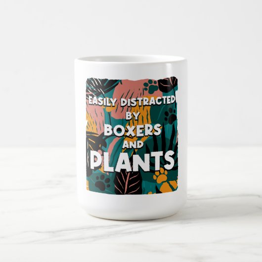Easily Distracted by Boxers and Plants Boxer Dog コーヒーマグカップ (中央)