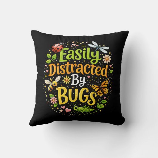 Easily Distracted by Bugs クッション (裏面)