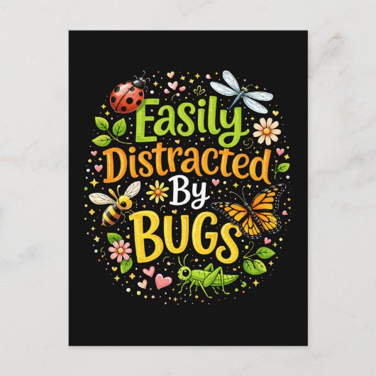 Easily Distracted by Bugs ポストカード (正面)