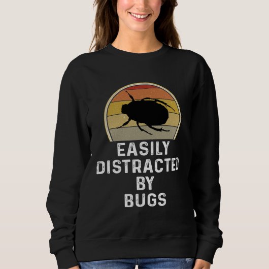 Easily Distracted By Bugs Entomologist Gif スウェットシャツ (正面)