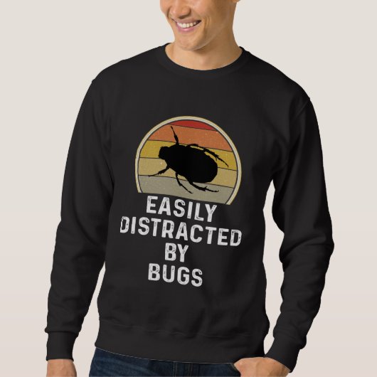 Easily Distracted By Bugs Entomologist Gif スウェットシャツ (正面)