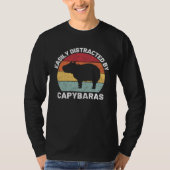 Easily Distracted By Capybara Retro Capybara Tシャツ (正面)