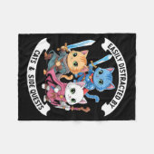 Easily Distracted By Cats &amp; Side Quests Funny  フリースブランケット (正面(横))