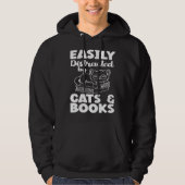 Easily Distracted By Cats And Books Cat  Bookworm パーカ (正面)