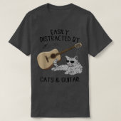 Easily Distracted By Cats And Guitar, Guitar Music Tシャツ (デザイン正面)