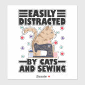 Easily Distracted By Cats And Sewing cat lover シール (シート)