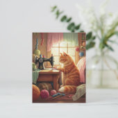 Easily Distracted By Cats And Sewing - Cat Sewing ポストカード (スタンド正面)