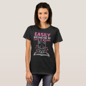 Easily Distracted By Cats Books Bookworm Women Gir Tシャツ (正面フル)