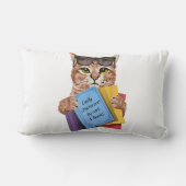 Easily Distracted By Cats _ Books Cat Book Cute ランバークッション (裏面)