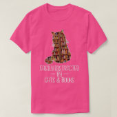 Easily Distracted by Cats & Books Lover Book Nerd  Tシャツ (デザイン正面)