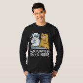 Easily distracted by cats books tシャツ (正面フル)