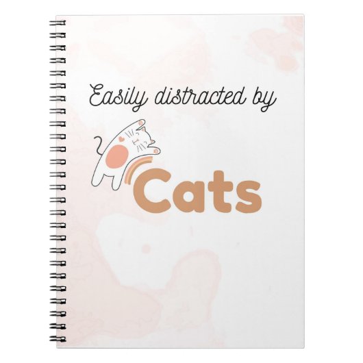 Easily Distracted by Cats Cute Cat Notebook ノートブック (正面)