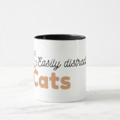 Easily Distracted by Cats Funny Cat Mug マグカップ (中央)