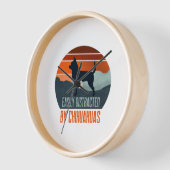 Easily Distracted By Chihuahuas Dog Walking 壁時計 (傾斜)