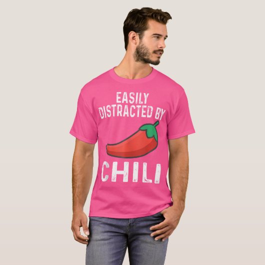 Easily Distracted By Chili Cook Off Chili Pepper F Tシャツ (正面フル)