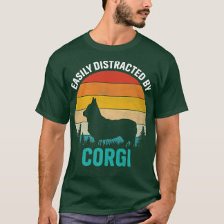 Easily Distracted By Corgi Distressed Vintage Retr Tシャツ