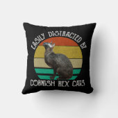 Easily Distracted By Cornish Rex Cats クッション (裏面)