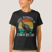 Easily Distracted By Cornish Rex Cats Tシャツ (正面)