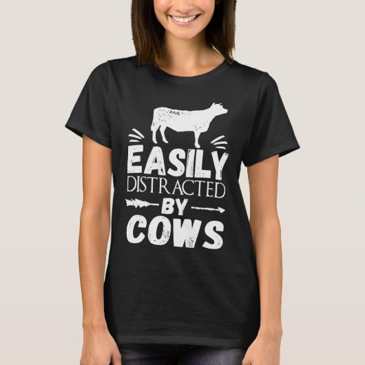 Easily Distracted By Cows   Cow Tシャツ (正面)