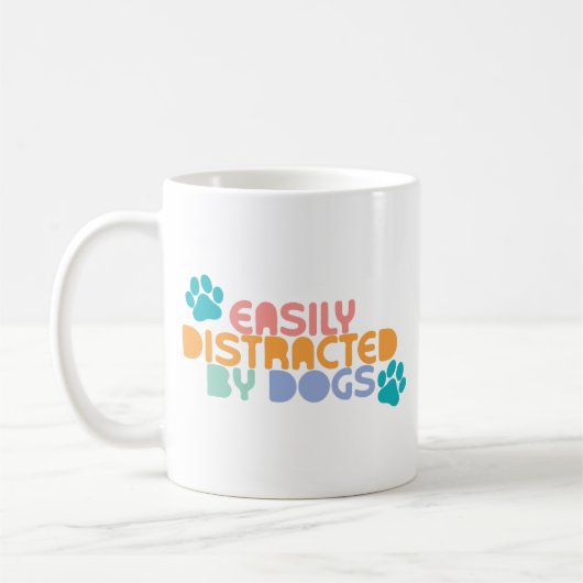Easily distracted by dogs コーヒーマグカップ (左)