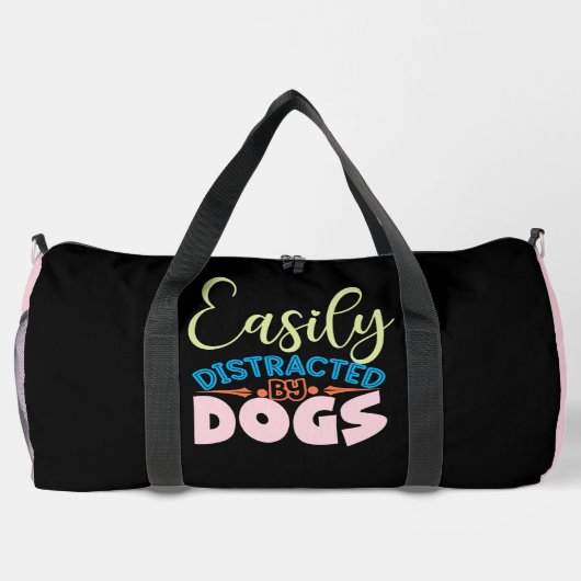 Easily Distracted By Dogs ダッフルバッグ (裏面)