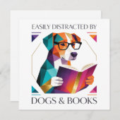 Easily Distracted By Dogs And Books Mother’s Day シーズンカード (正面/裏面)