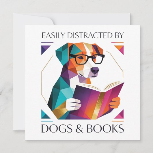 Easily Distracted By Dogs And Books Mother’s Day シーズンカード (正面)