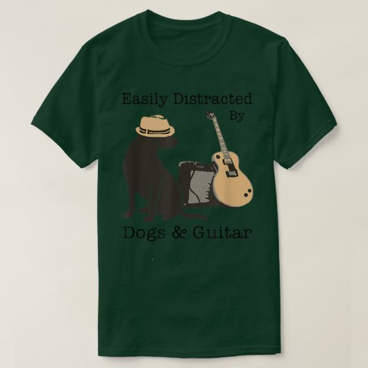 Easily Distracted By Dogs And Guitar Guitarist Ani Tシャツ (デザイン正面)