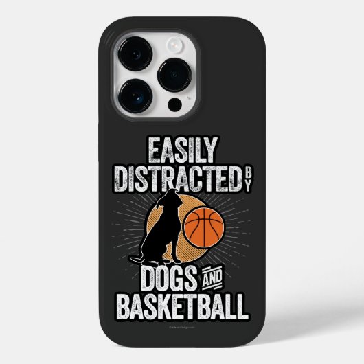 Easily Distracted by Dogs & Basketball Case-Mate i iPhoneケース (裏面)