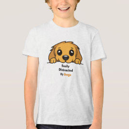 Easily Distracted By Dogs Cute Puppy T-Shirt トライブレンドＴシャツ