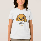 Easily Distracted By Dogs Cute Puppy T-Shirt トライブレンドTシャツ (正面)