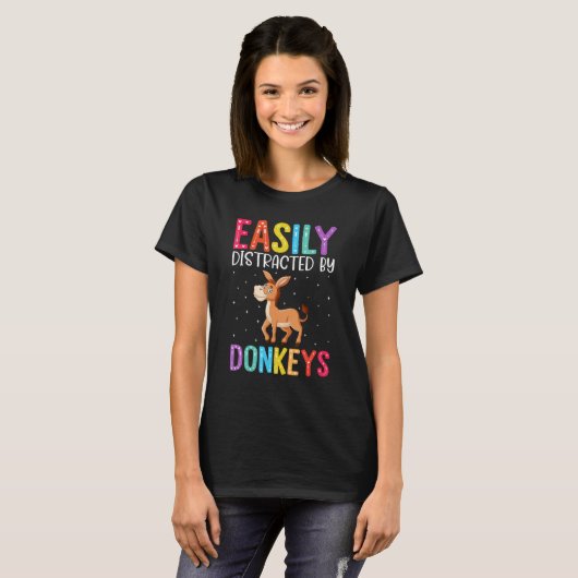 Easily Distracted By Donkeys  Donkey Tシャツ (正面フル)