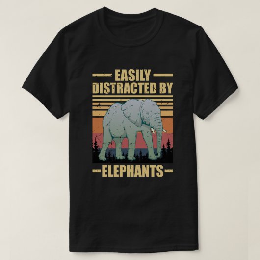 easily distracted by elephants tシャツ (デザイン正面)