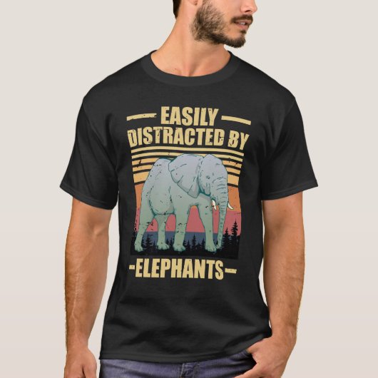 easily distracted by elephants tシャツ (正面)