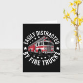 Easily Distracted By Fire Trucks Design  カード (黄色い花)