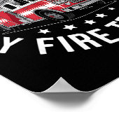 Easily Distracted By Fire Trucks Design  ポスター (角)