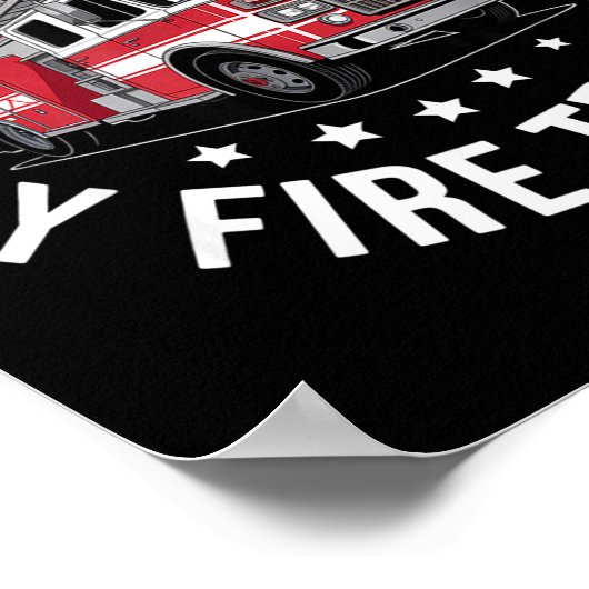 Easily Distracted By Fire Trucks Design  ポスター (角)