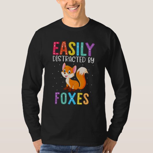 Easily Distracted By Foxes Fox Tシャツ (正面)