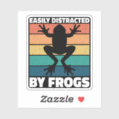 Easily Distracted By Frogs Lovers Colorful Design  シール (シート)