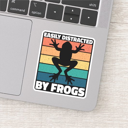 Easily Distracted By Frogs Lovers Colorful Design  シール (詳細)