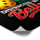 Easily distracted by funny pickleball player humor ポスター (角)