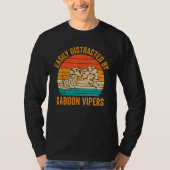 Easily Distracted By Gaboon Vipers Retro Tシャツ (正面)
