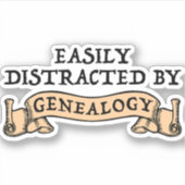 Easily Distracted By Genealogy シール (正面)