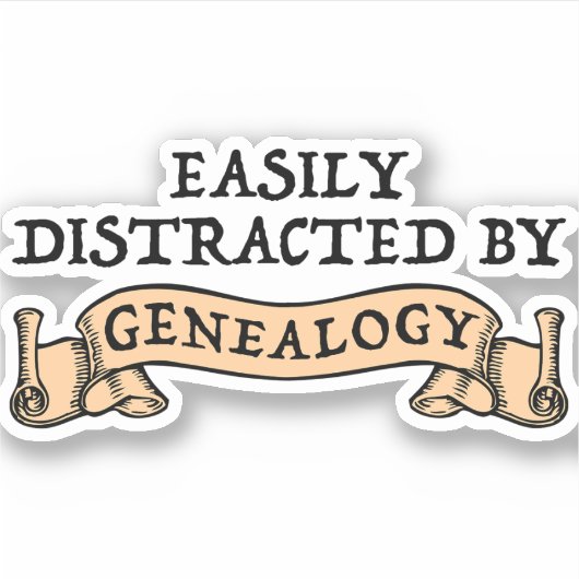 Easily Distracted By Genealogy シール (正面)