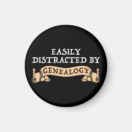 Easily Distracted By Genealogy マグネット (正面)