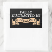 Easily Distracted By Genealogy 長方形シール (バッグ)