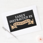 Easily Distracted By Genealogy 長方形シール (封筒)